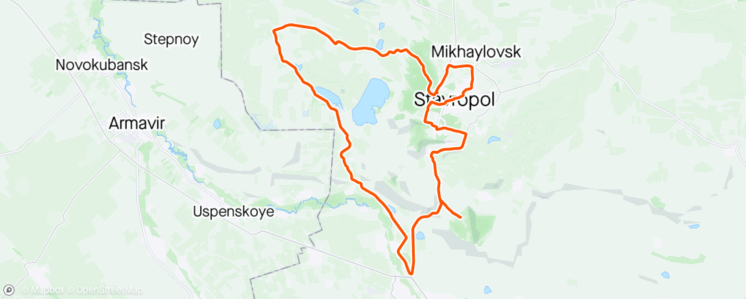Map of the activity, Б200"Стрижамент" "Рандоннеры Ставрополья"