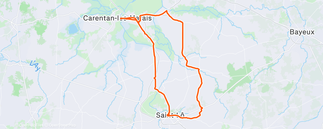 Map of the activity, Afternoon Ride