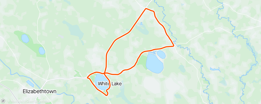 Kaart van de activiteit “White Lake 70.3 - Morning Ride”