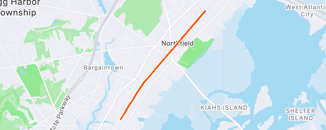 Map of the activity, Afternoon Run