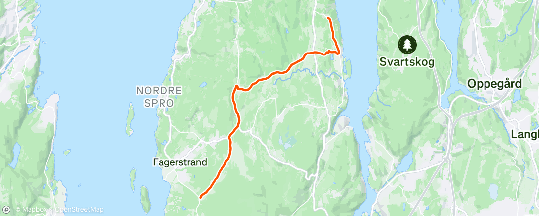 Map of the activity, Evening Ride