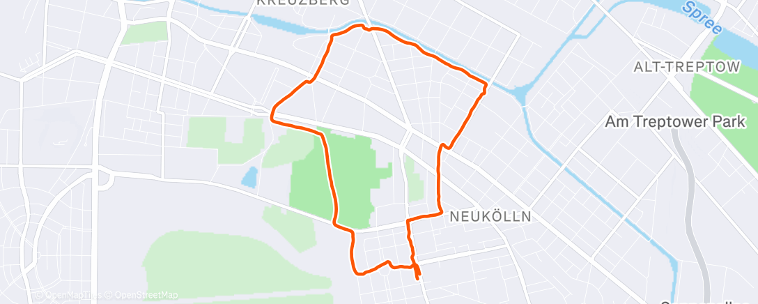 Map of the activity, Evening Run