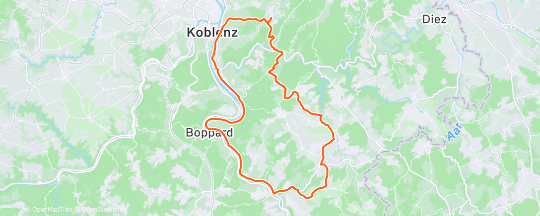 Map of the activity, Fahrt am Morgen