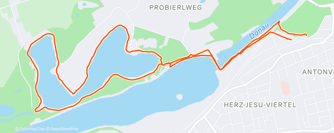 Map of the activity, Lauf am Nachmittag