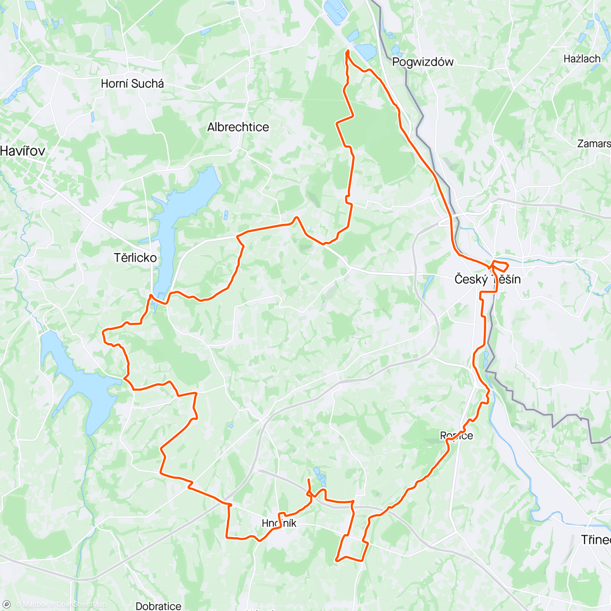 Map of the activity, Koniec mapy Ride