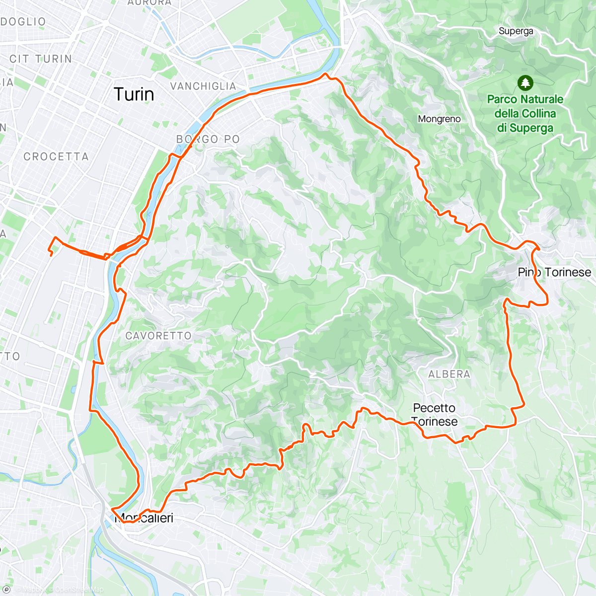 Map of the activity, Sessione di gravel biking mattutina