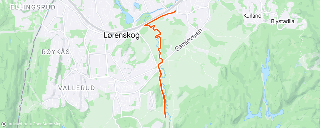 Map of the activity, Fartslek Sørlihavna