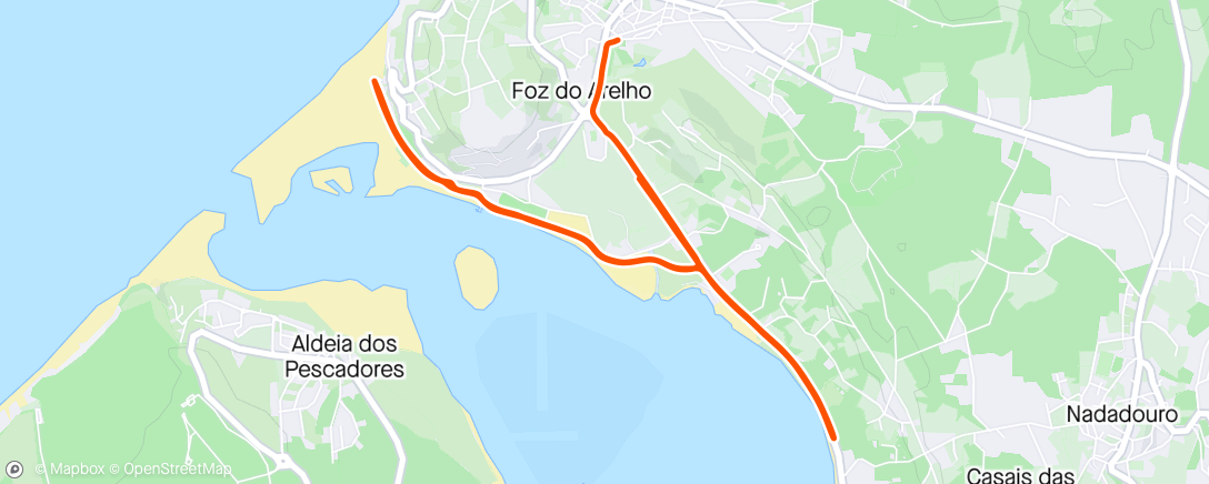 Map of the activity, Corrida Foz do Arelho 7.5 Km