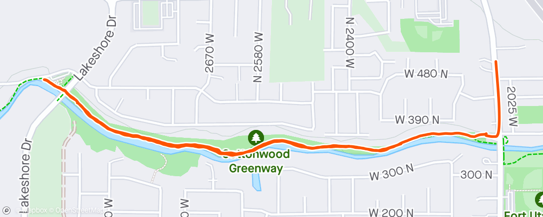 Map of the activity, Evening Walk