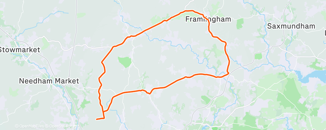 Map of the activity, Lunch Ride