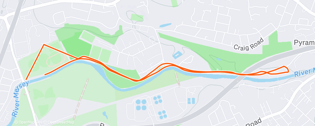 Map of the activity, Lunch Run