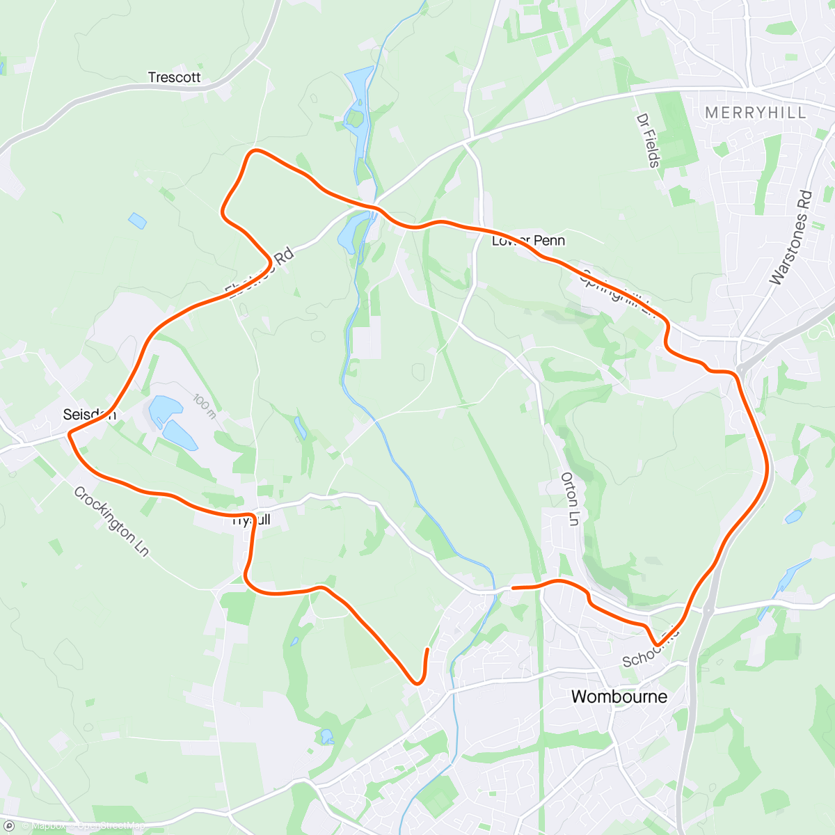 Map of the activity, 10 Spring Miles - Hilly Loop