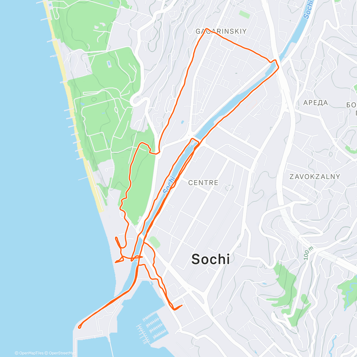 Map of the activity, Первая пробежка с SRF