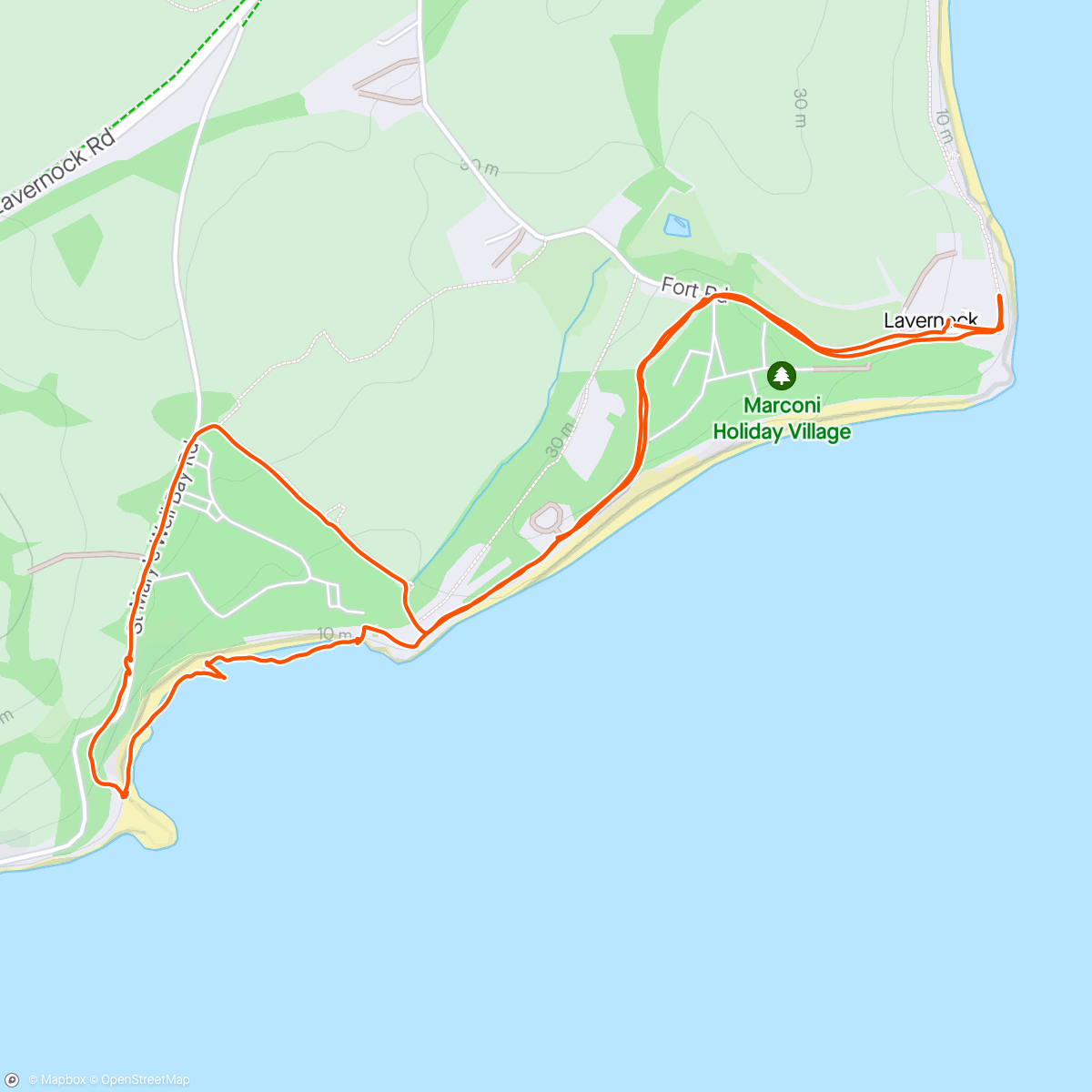Map of the activity, Carrying the poorly pup around for a play by the sea