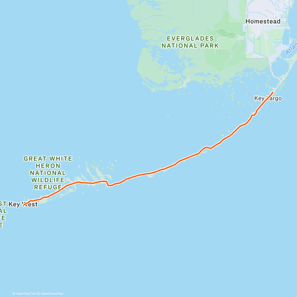 Map of the activity, Key Largo and done