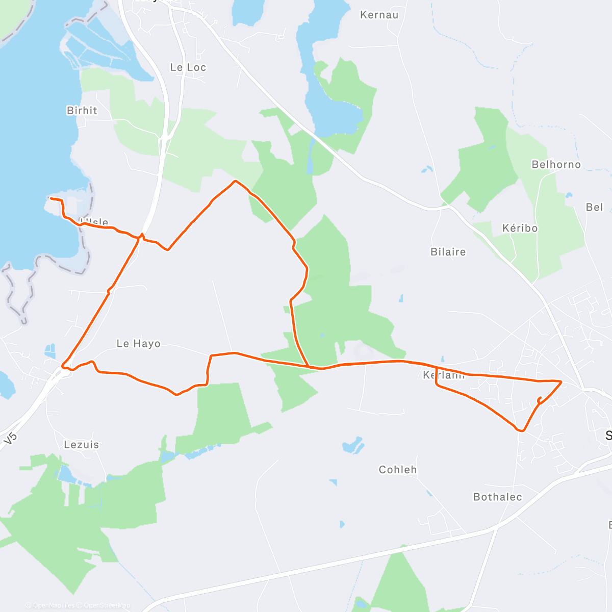 Map of the activity, Trail le matin