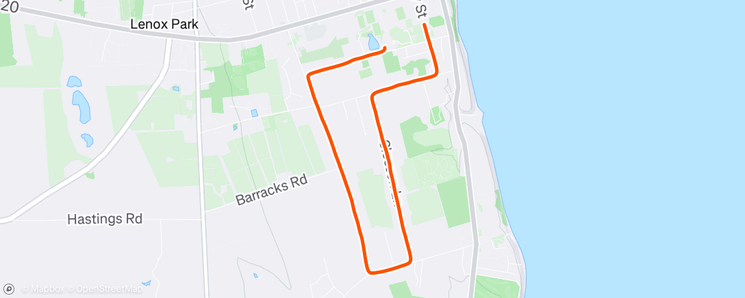 Map of the activity, Afternoon Run