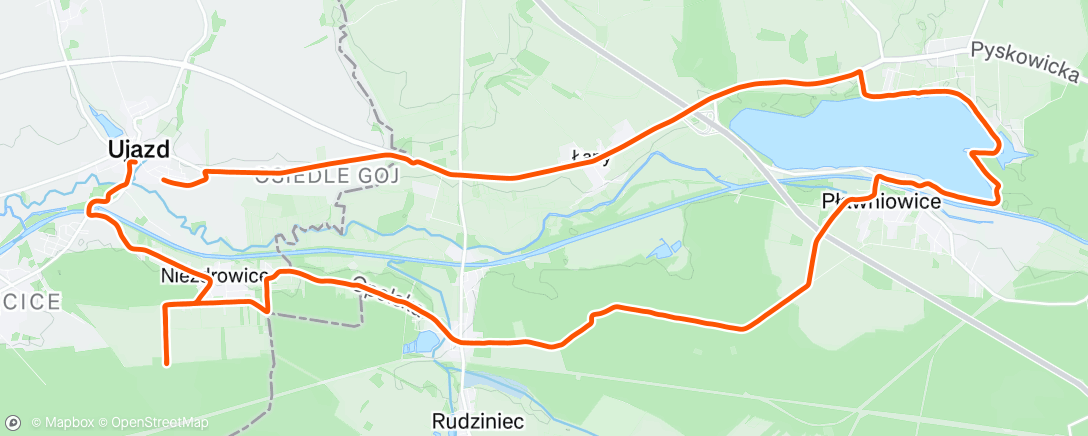 Map of the activity, Evening Ride