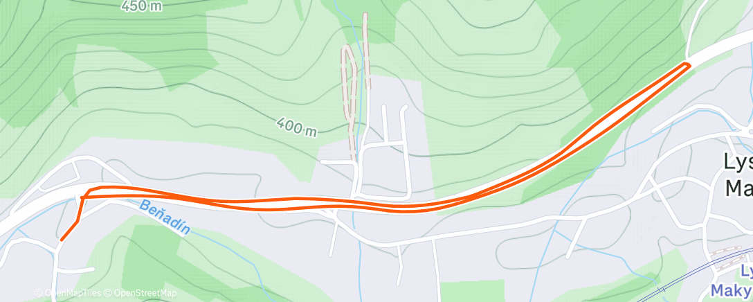 Map of the activity, Lunch Trail Run