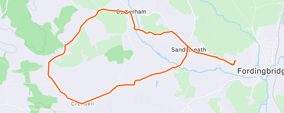 Map of the activity, Lunch Run