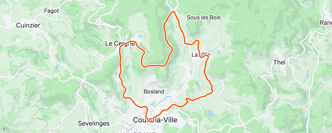 Map of the activity, Course à pied le midi avec Stéphane