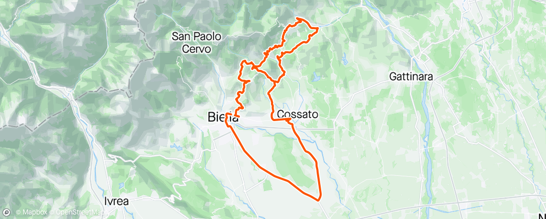 Mappa dell'attività Biella per il giro d’Italia