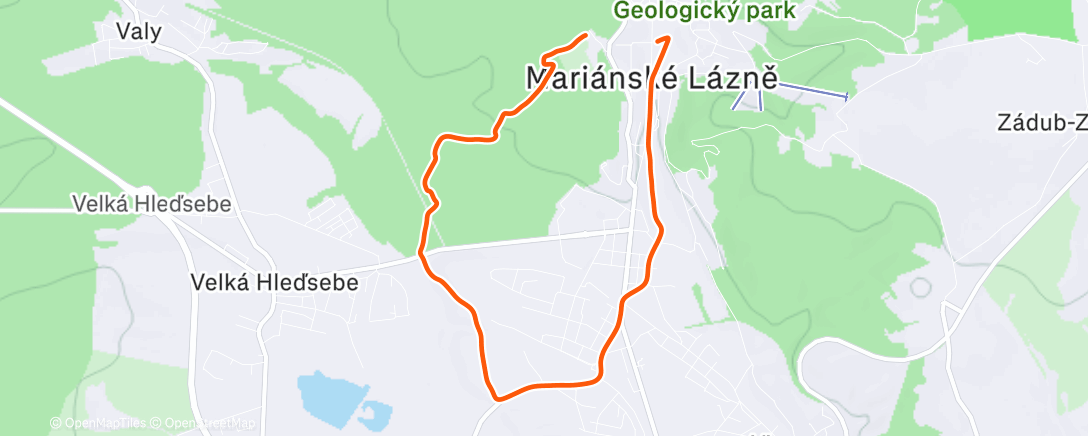 Карта физической активности (7 km @ 5:57/km, 100 up)