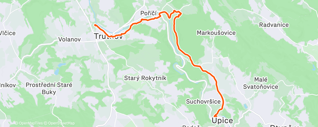 Карта физической активности (Afternoon Trail Run)