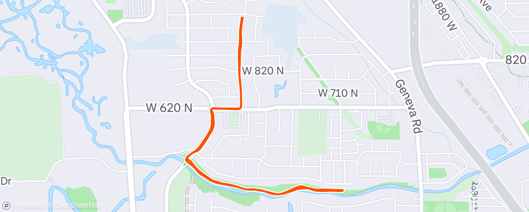 Map of the activity, Morning Run
