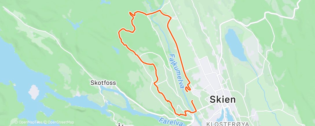 Map of the activity, Afternoon Trail Run
