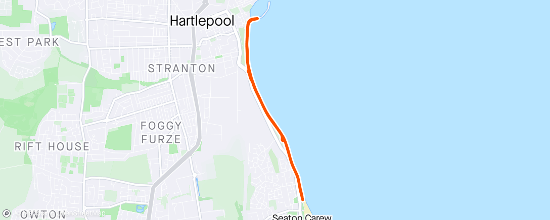 Map of the activity, PR169 Hartlepool
