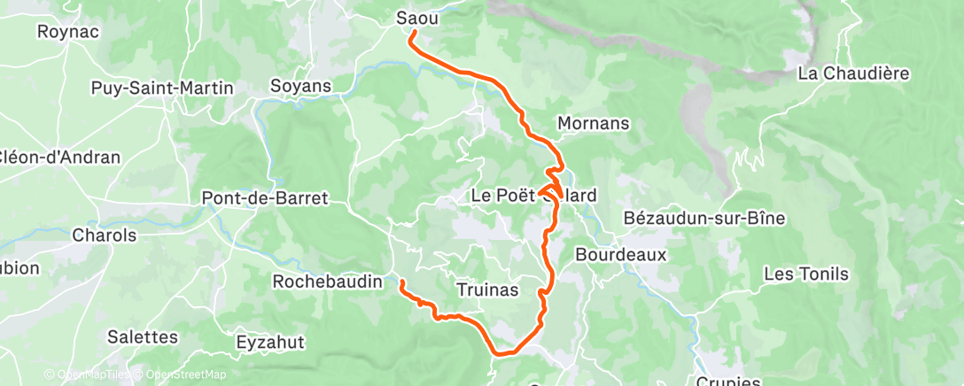 Map of the activity, Evening Ride