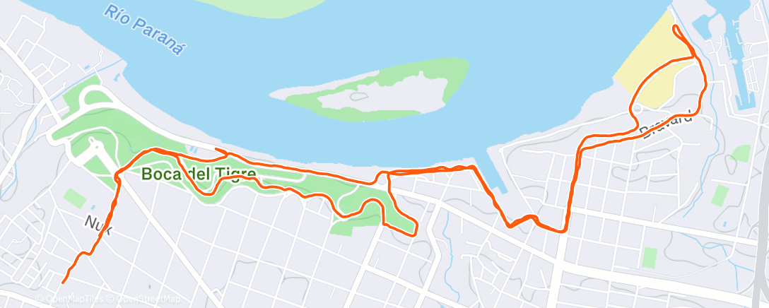 Map of the activity, Afternoon Run