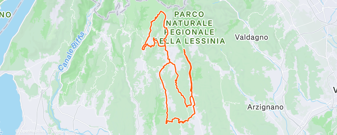 Map of the activity, Pedalata mattutina