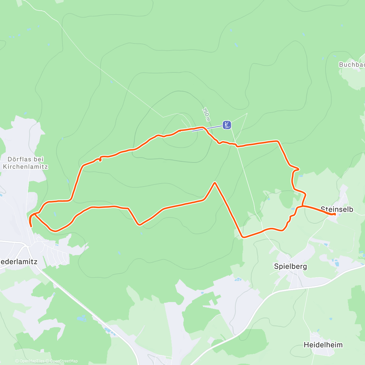 Map of the activity, Traillauf am Morgen • 1:38:55 elapsed