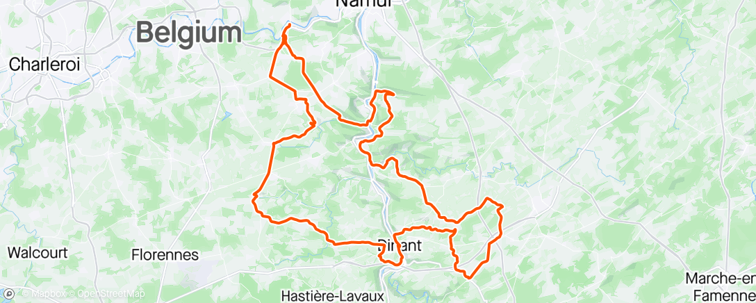 Map of the activity, Cyclo de Namur - 120km