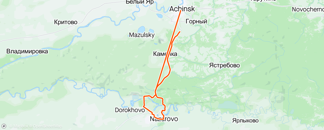 Map of the activity, Поездка в Назарово