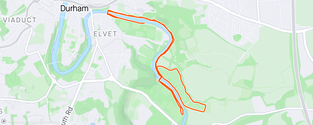 Map of the activity, Durham park run