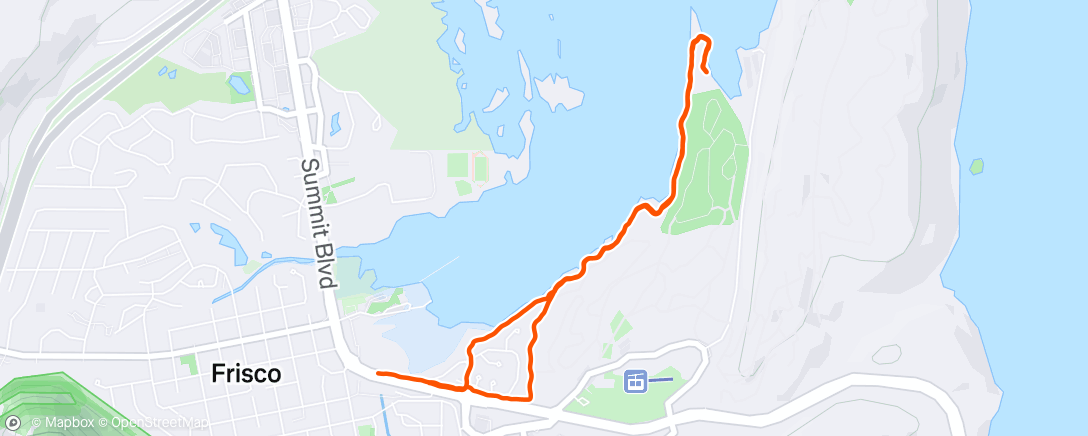 Map of the activity, Evening trail run