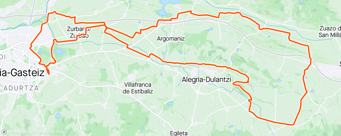 Mappa dell'attività Bicicleta de gravilla por la tarde