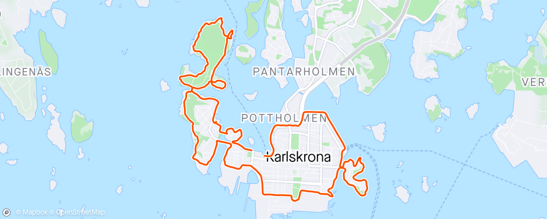 Map of the activity, Karlskrona runt