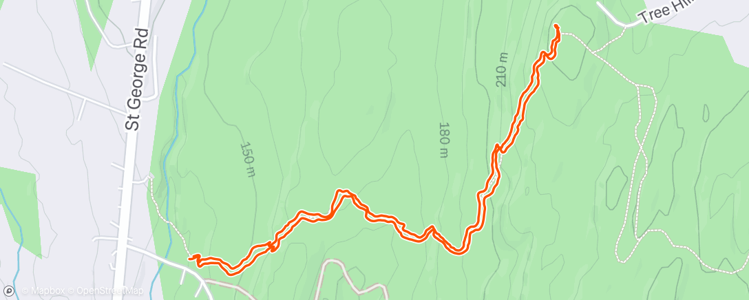 Map of the activity, Afternoon Hike