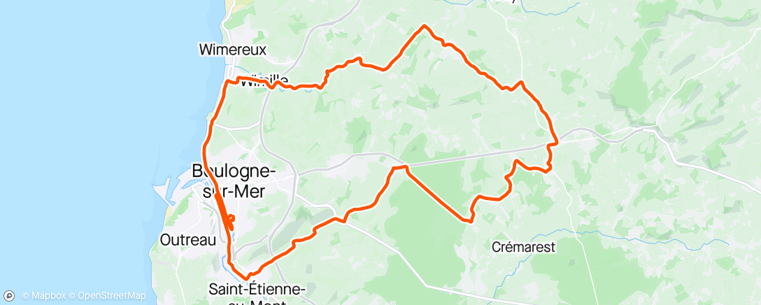 Carte de l'activité Maninghen Henne - Côte du Mont éventé