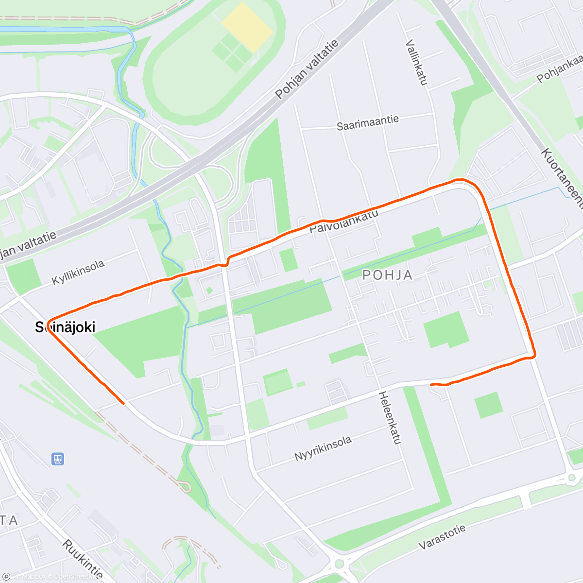 Map of the activity, Evening Walk