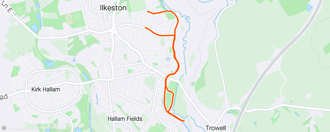 Map of the activity, Evening Run with Dexter 🐕