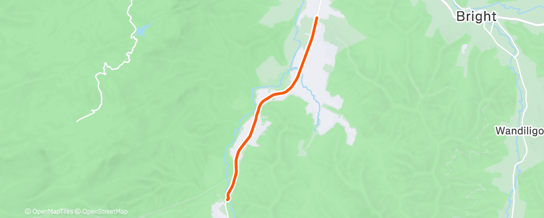Map of the activity, First TT efforts of the pre-season… a TT! Tour of Bright stage 2