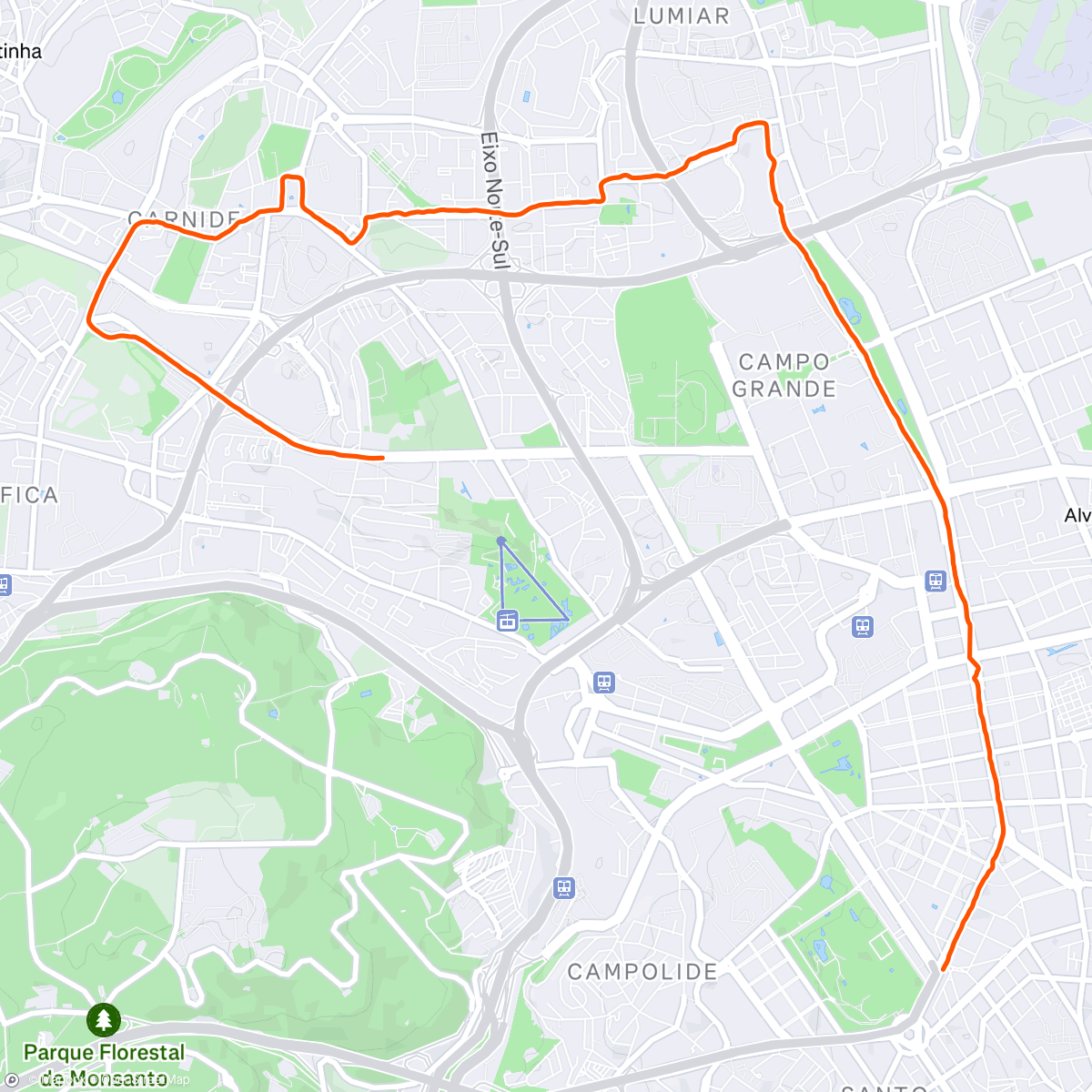 Map of the activity, Morning Run