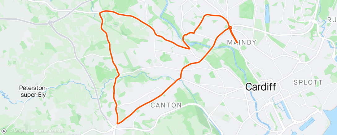 Map of the activity, Maindy Road Ride