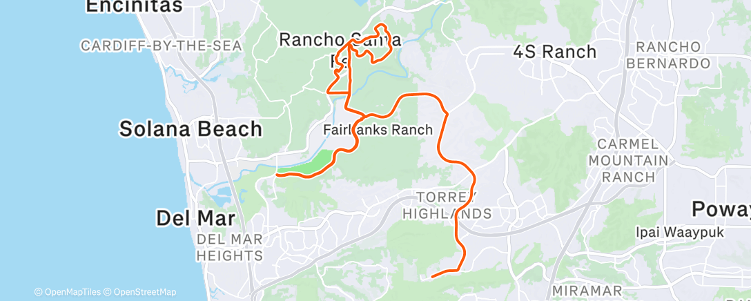 Map of the activity, Afternoon Ride