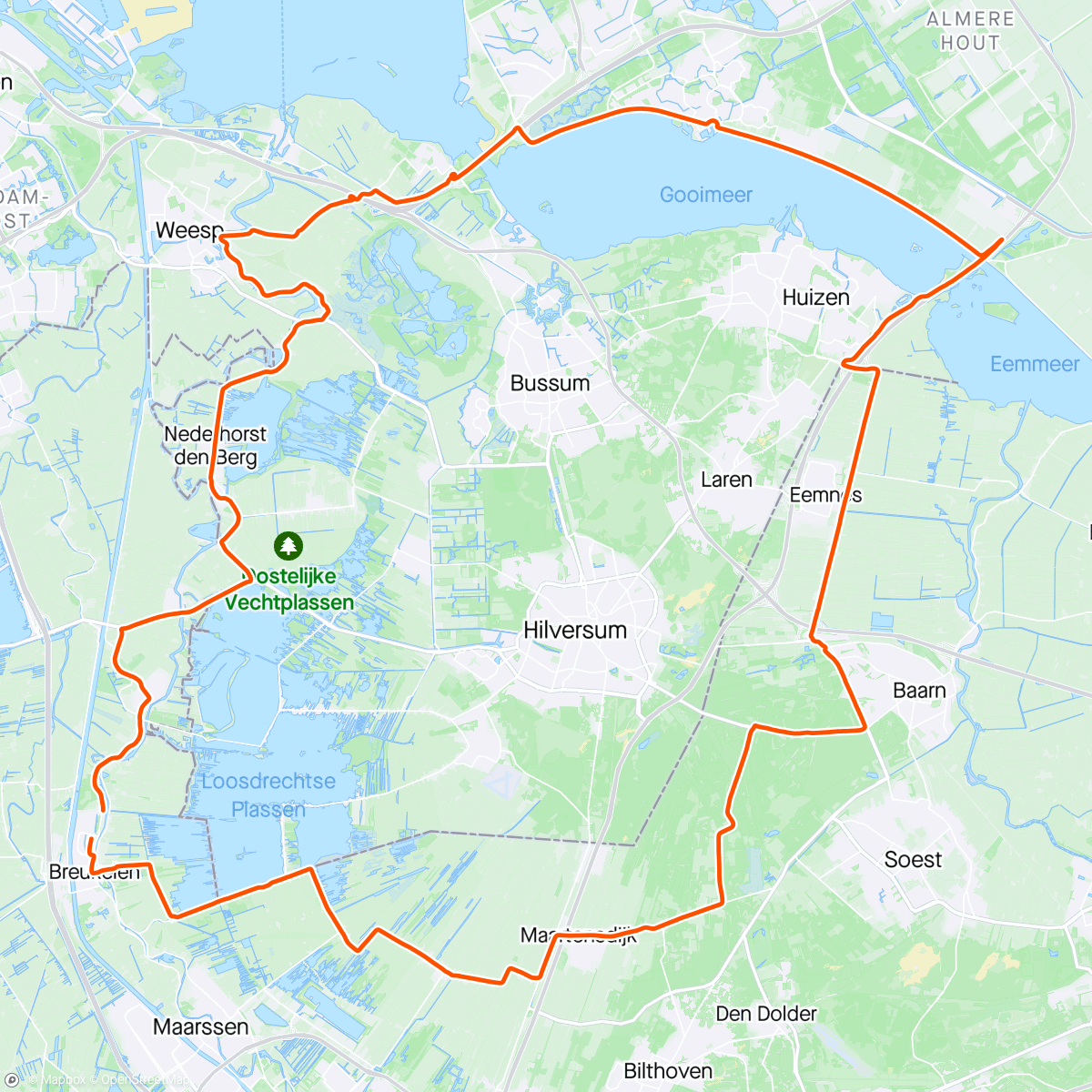 Map of the activity, Rondje gooimeer met Janosch